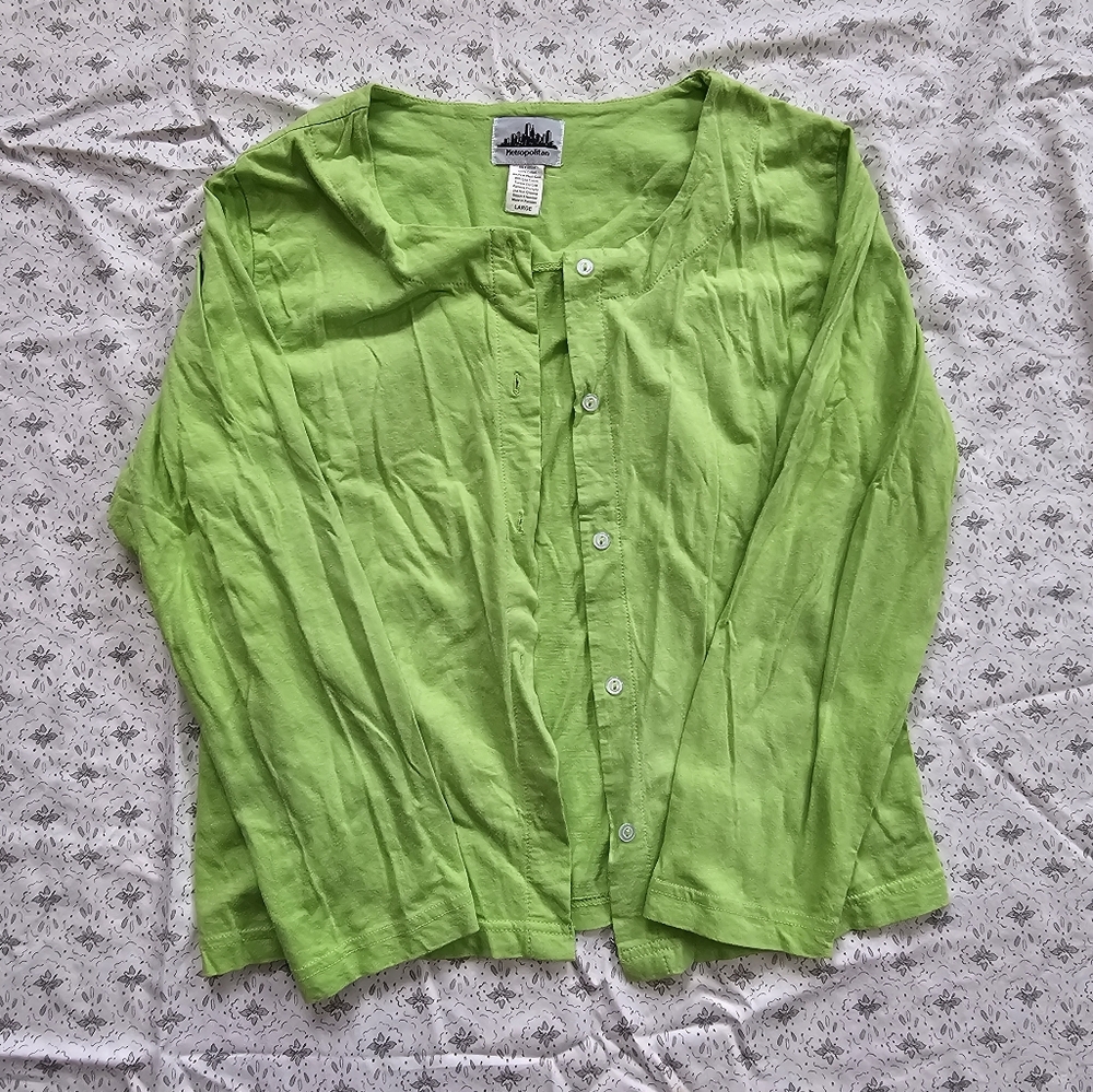 Metropolitan Vintage Lime Button Up Cardigan